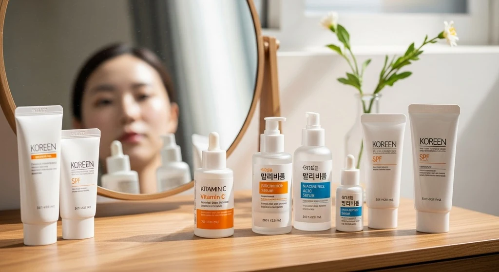 Korean skincare brightening serums and sun